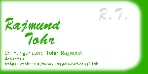rajmund tohr business card